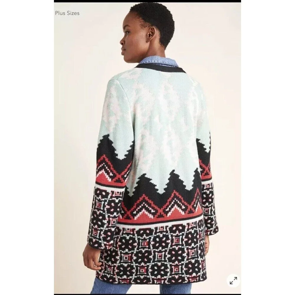 Aldomartins for Anthropologie - Patterned Women's Cardigan - Size Large - Picture 2 of 12